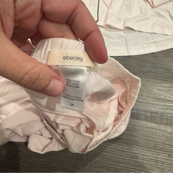 Eberjey Gisele Long PJ Sorbet Pink Black Pajamas Set - Picture 8 of 9